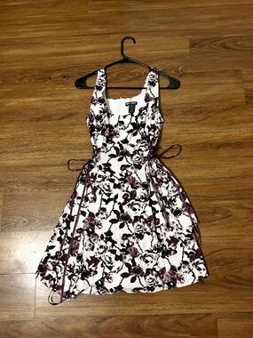 Hot Topic White Burgundy Rose Thorn Lace Up Corset Dress Small Gothic Coquette
